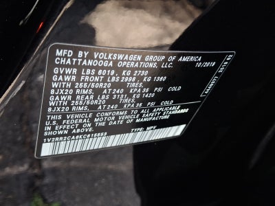 2019 Volkswagen Atlas 3.6L V6 SEL R-Line