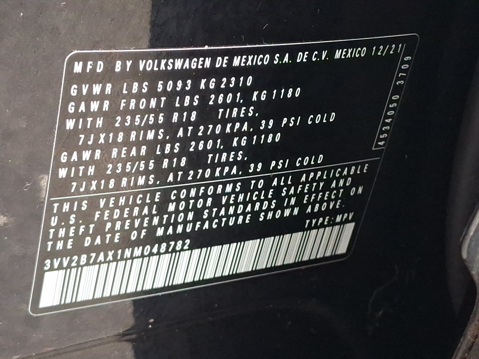 2022 Volkswagen Tiguan 2.0T SE