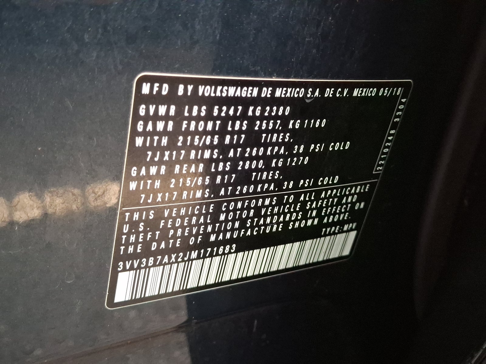 2018 Volkswagen Tiguan 2.0T SE