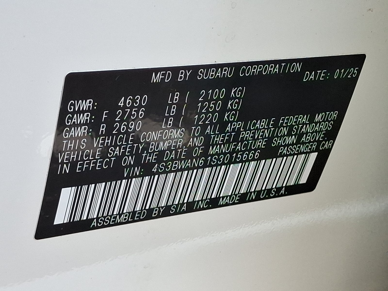 2025 Subaru Legacy Limited