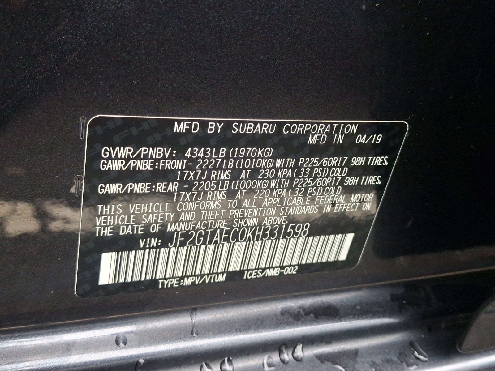 2019 Subaru Crosstrek 2.0i Premium