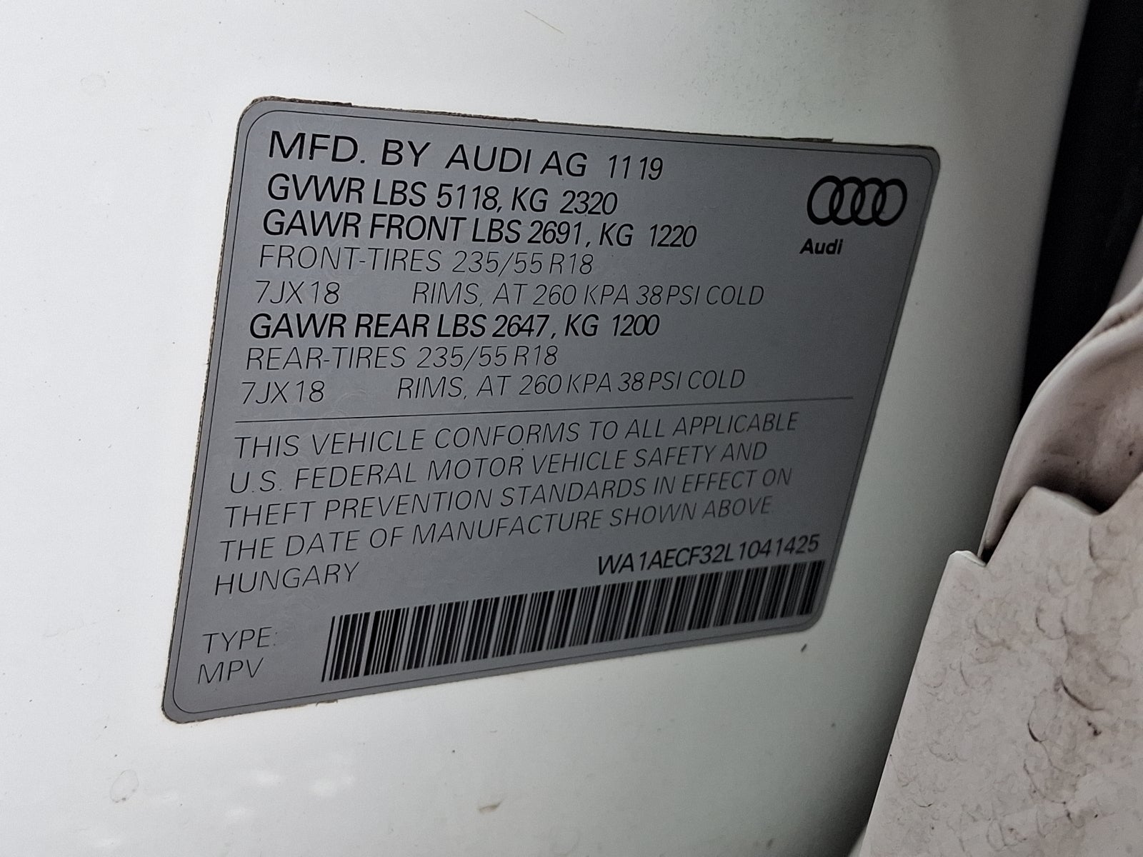 2020 Audi Q3 Premium 45 TFSI quattro Tiptronic