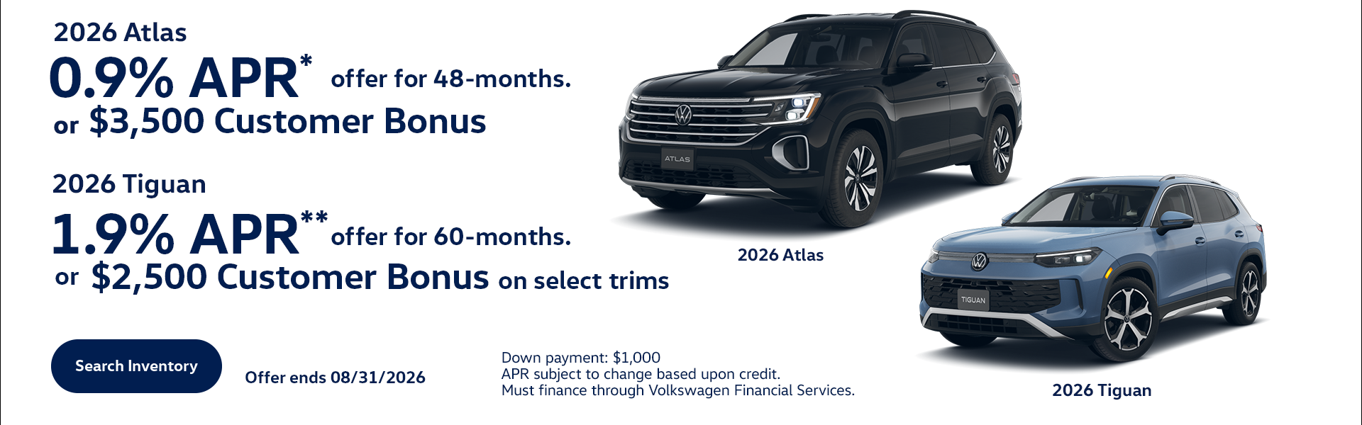 Atlas and Tiguan